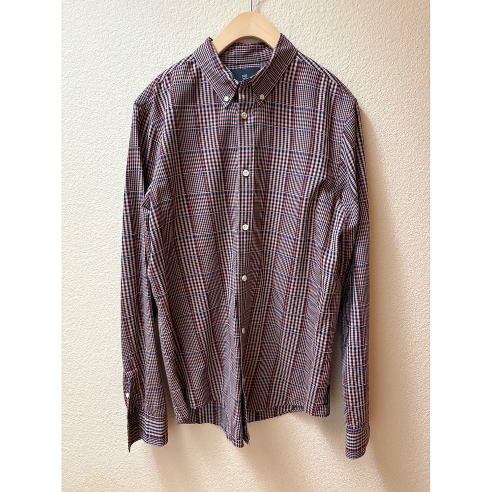 Scotch & Soda Amsterdam Men's Glen Plaid Long Sleeve Button-Down Shirt (Medium)